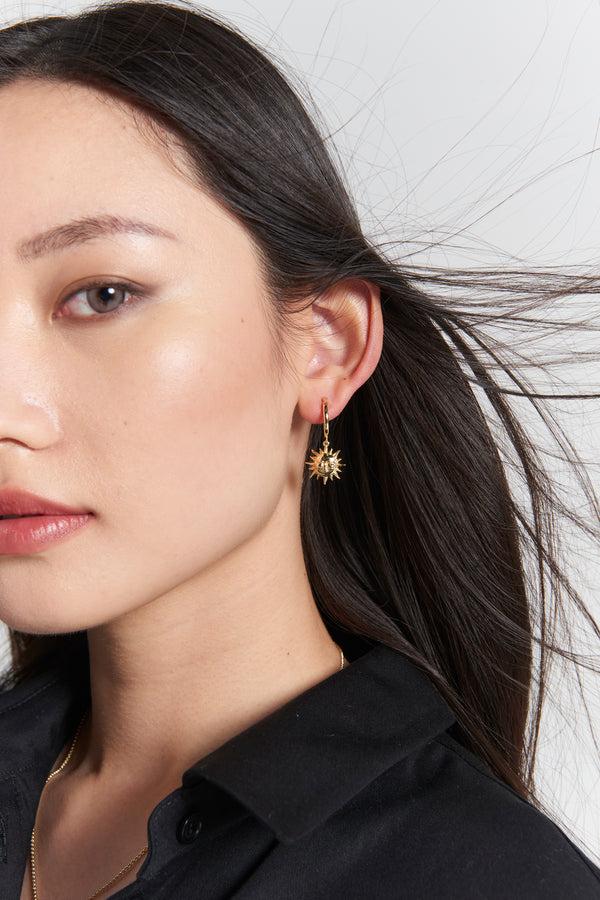 Karen Walker Sun & Moon Hoops Gold-Plated