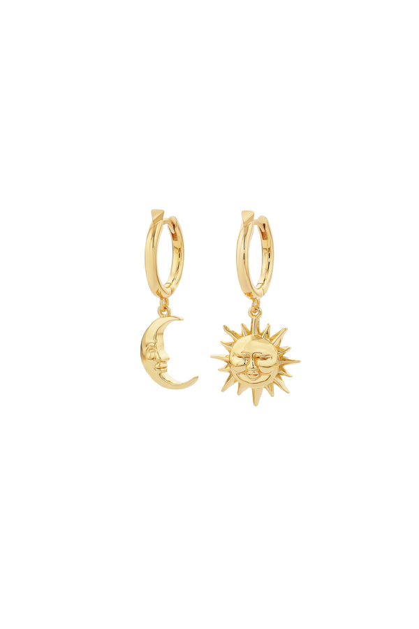 karen walker Sun & Moon Hoops Gold-Plated