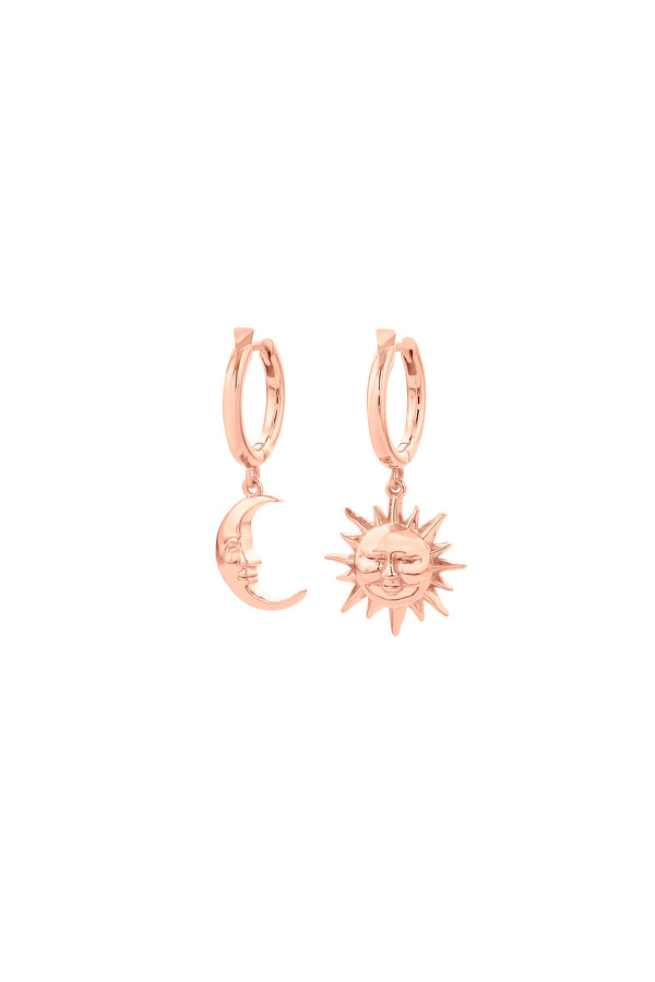 karen walker Sun & Moon Hoops Rose Gold