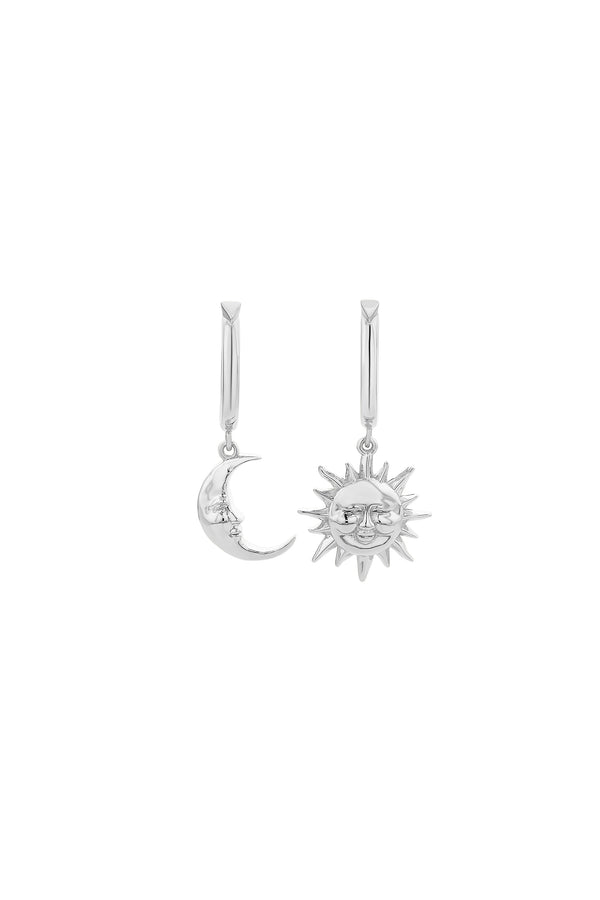 Karen Walker Sun & Moon Hoops Silver