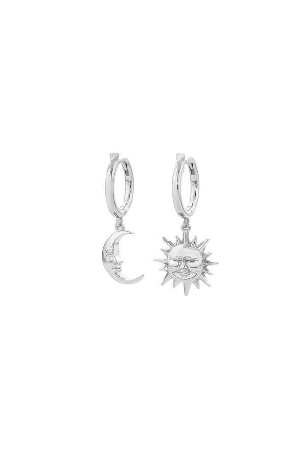 karen walker Sun & Moon Hoops Silver