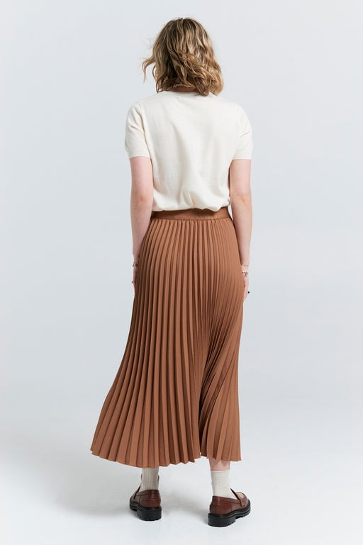 Karen Walker Sunray Pleated Skirt Coffee