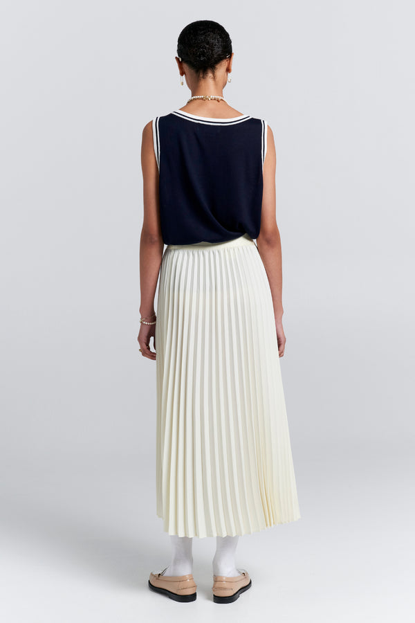 Karen Walker Sunray Pleated Skirt Cream