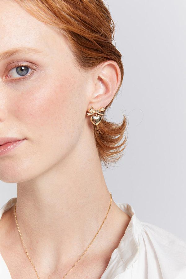 Karen Walker Superlove Bow Earrings Gold