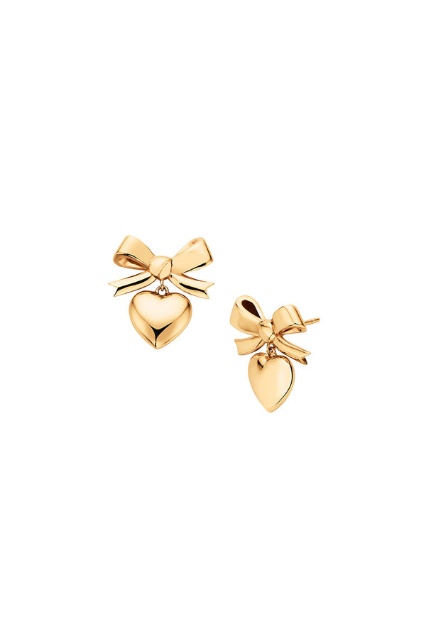 Karen Walker Superlove Bow Earrings Gold