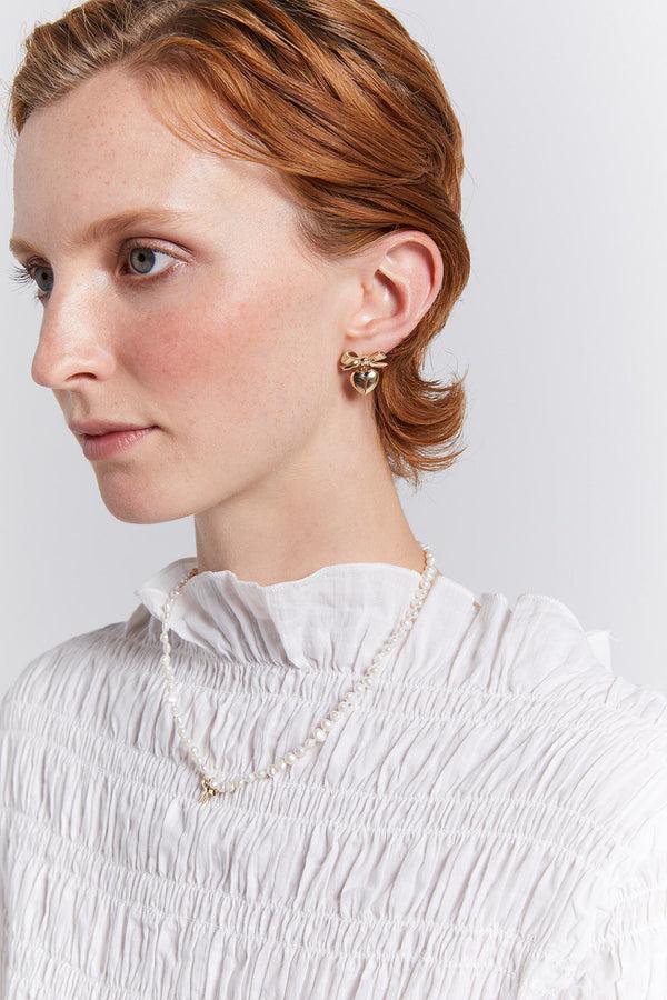 Karen Walker Superlove Bow Earrings Rose Gold