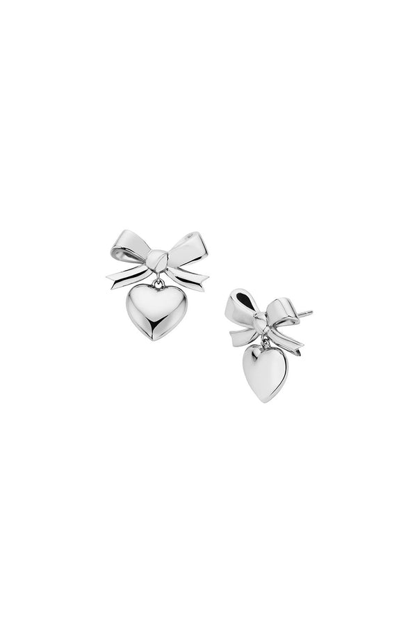 karen walker Superlove Bow Earrings Silver