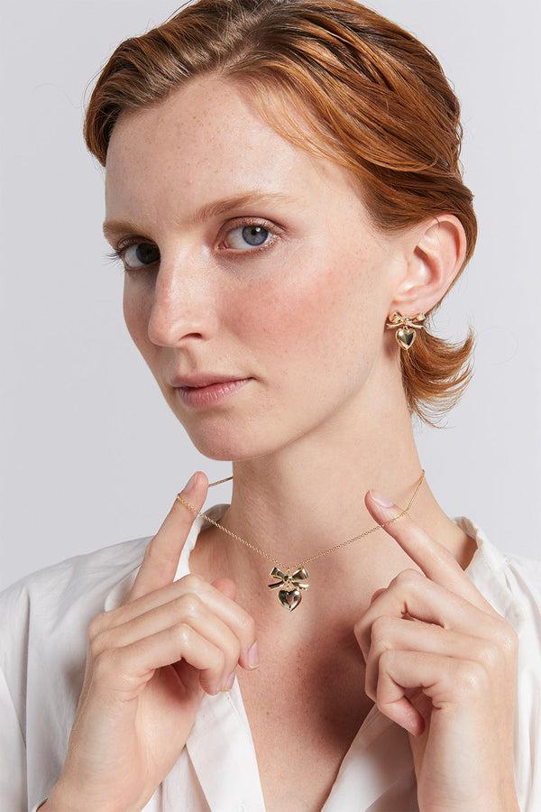 Karen Walker Superlove Bow Necklace Gold