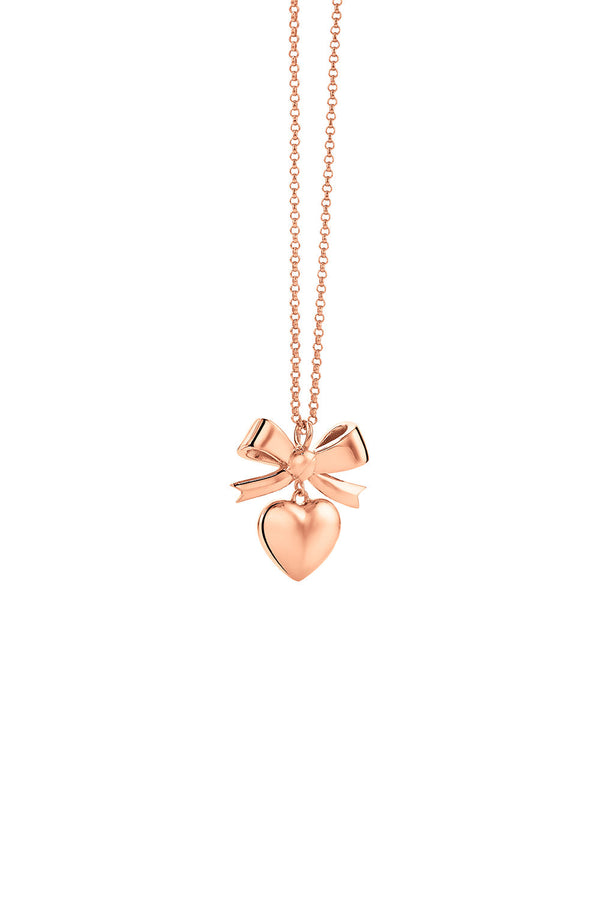 karen walker Superlove Bow Necklace Rose Gold