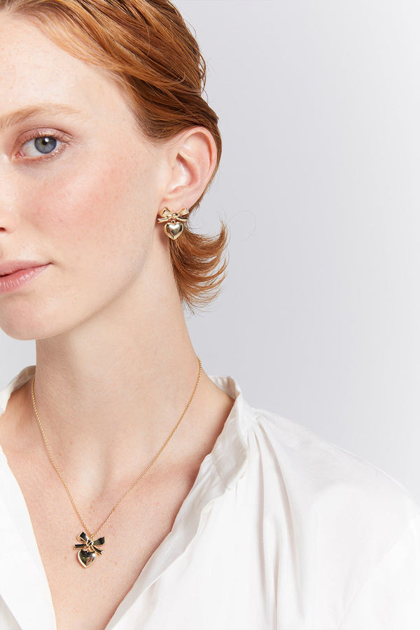 Karen Walker Superlove Bow Necklace Silver