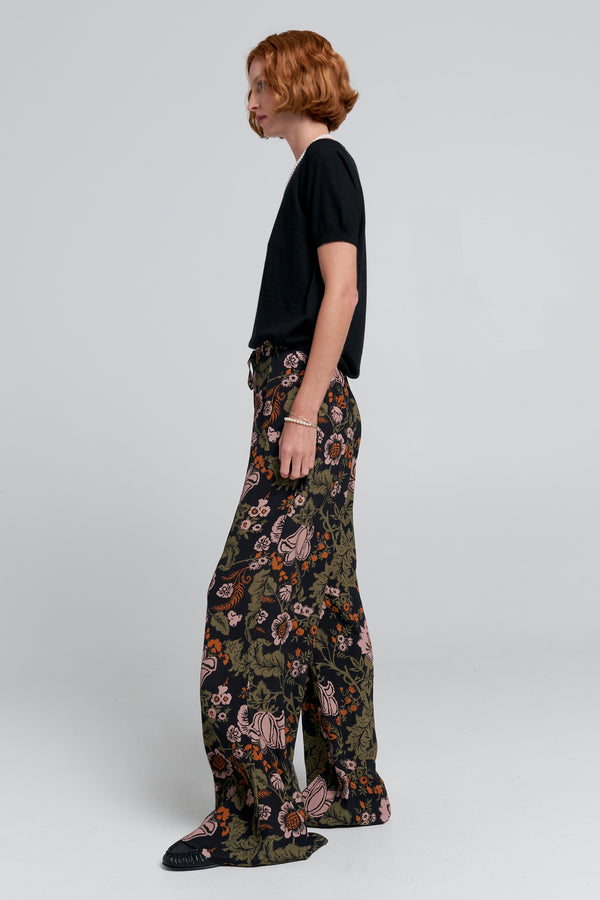 Karen Walker Tied Palazzo Lounge Pants Black Multi
