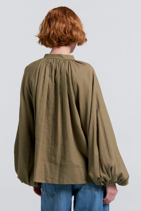 Karen Walker Transient Top Herb Green