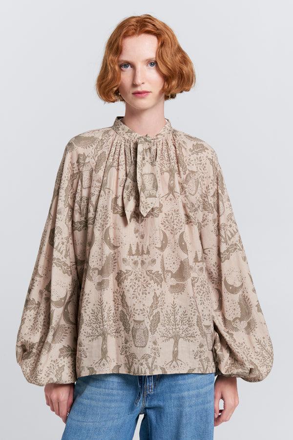 Karen Walker Transient Top Natural/Herb Green