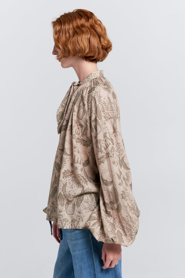 Karen Walker Transient Top Natural/Herb Green