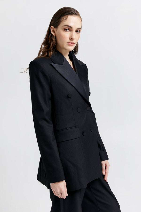 Karen Walker Tuxedo Double Breasted Blazer Black