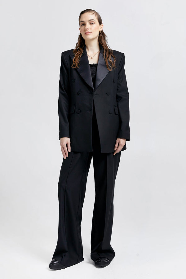 Karen Walker Tuxedo Double Breasted Blazer Black