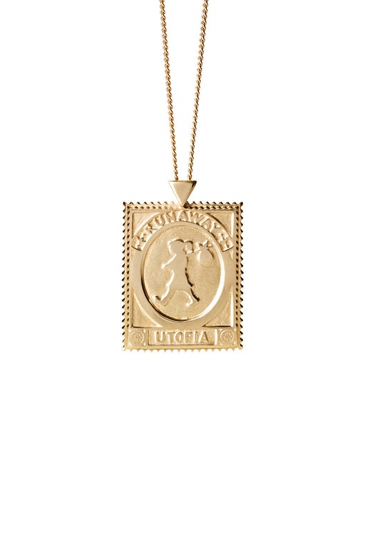 Karen Walker Utopia Stamp Necklace Gold