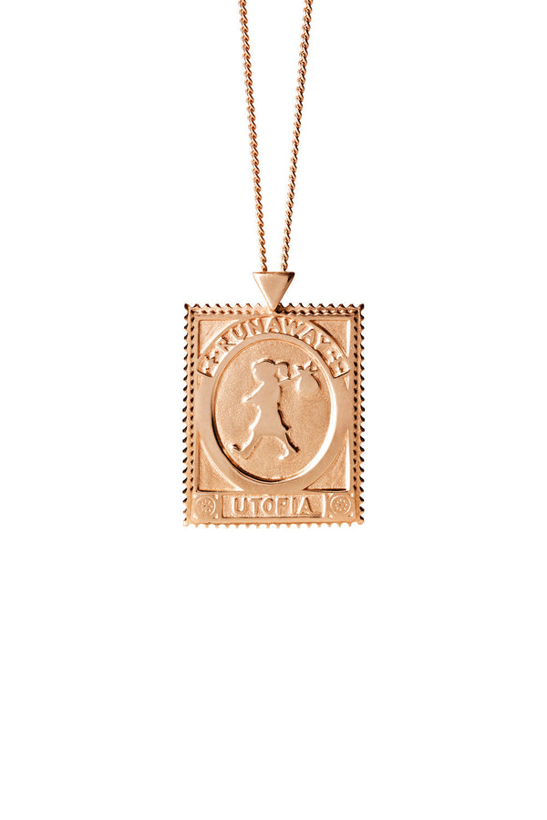 karen walker Utopia Stamp Necklace Rose Gold