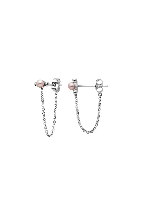 karen walker Vermeer Pearl Earrings Silver
