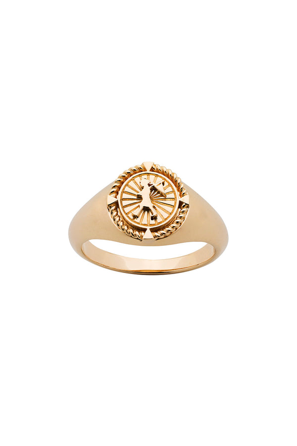 karen walker Voyager Signet Ring Gold