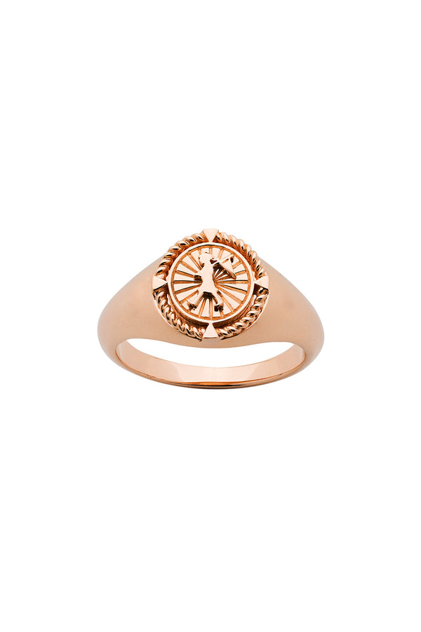 karen walker Voyager Signet Ring Rose Gold