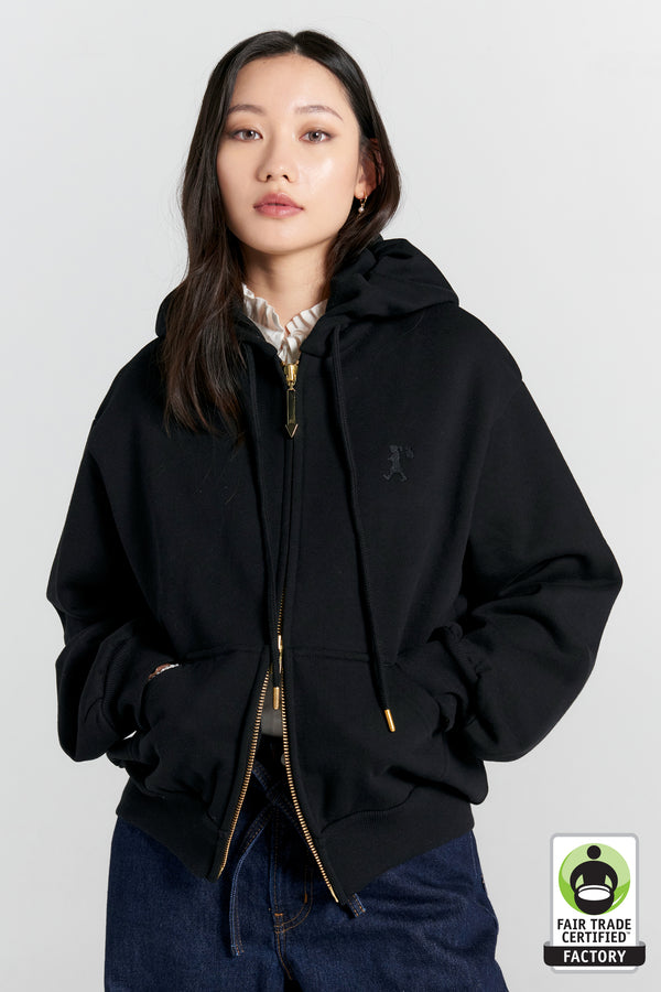 Karen Walker Walker Cropped Oversized Hoodie Black