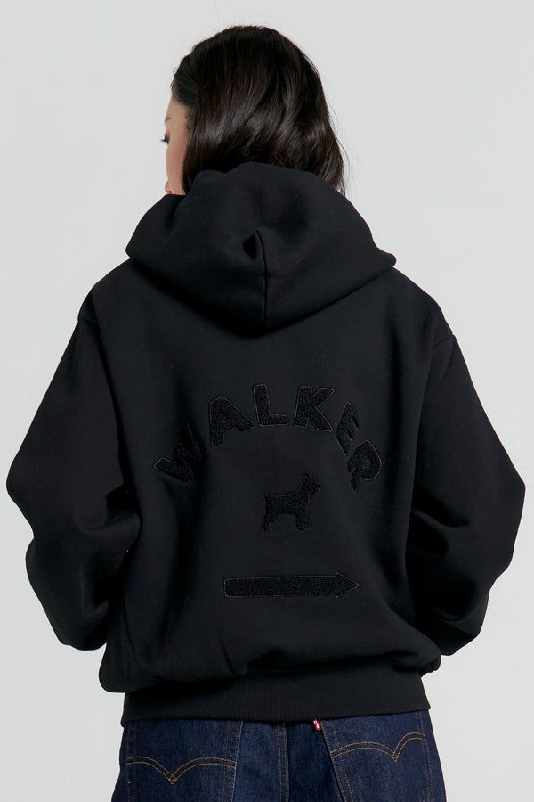 Karen Walker Walker Cropped Oversized Hoodie Black