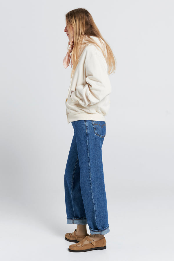 Karen Walker Walker Cropped Oversized Hoodie Ecru