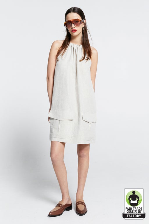 Karen Walker Wardian Bow Back Dress Natural