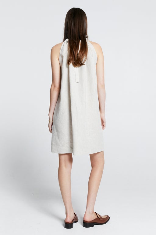 Karen Walker Wardian Bow Back Dress Natural