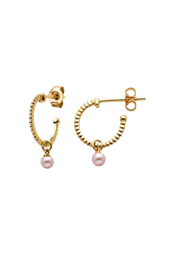Karen Walker Wisdom Pearl Hoops Gold