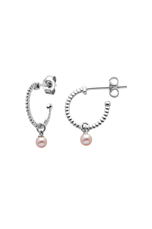 Karen Walker Wisdom Pearl Hoops Silver