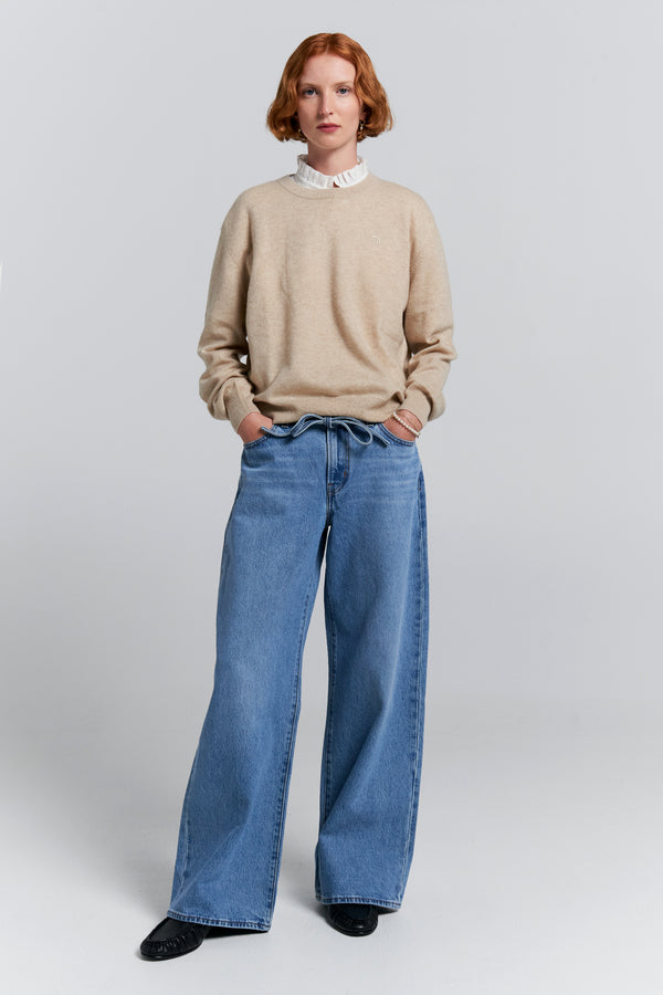 Karen Walker XL Straight Jeans Thanks Friend Blue