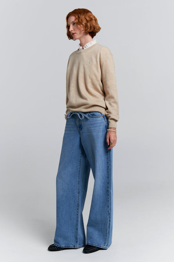 Karen Walker XL Straight Jeans Thanks Friend Blue