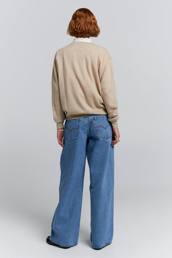 Karen Walker XL Straight Jeans Thanks Friend Blue