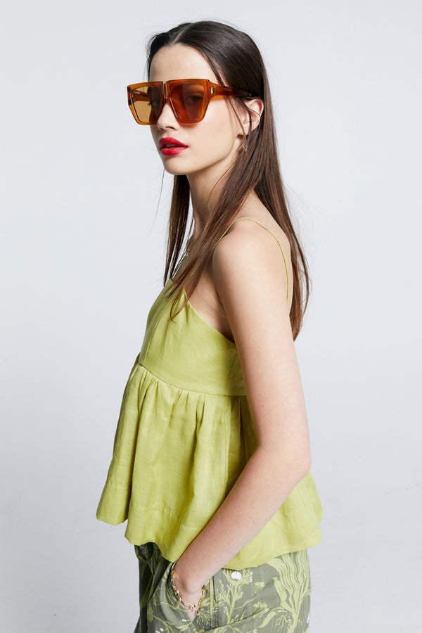 Karen Walker Zestful Top Washed Ramie Lime
