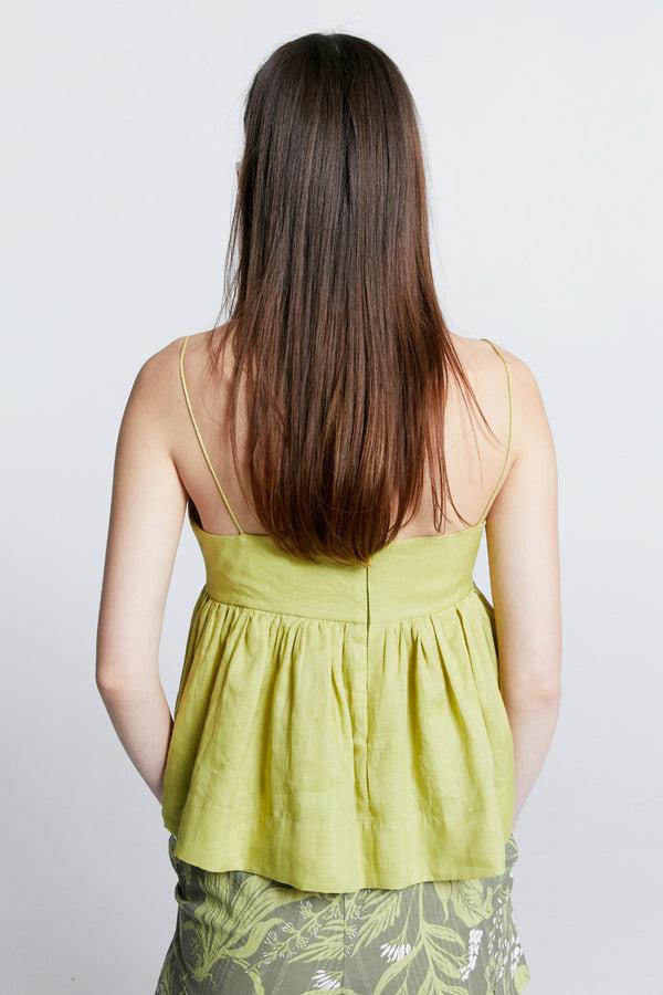 Karen Walker Zestful Top Washed Ramie Lime