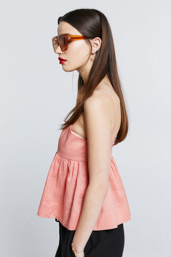 Karen Walker Zestful Top Washed Ramie Watermelon