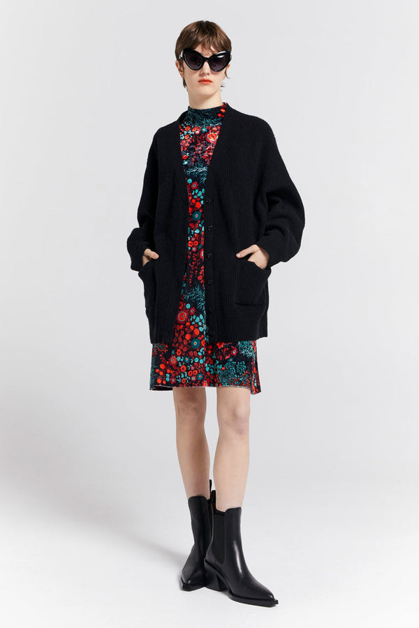 karen walker Keiko Oversized Cashmere Cardigan Black