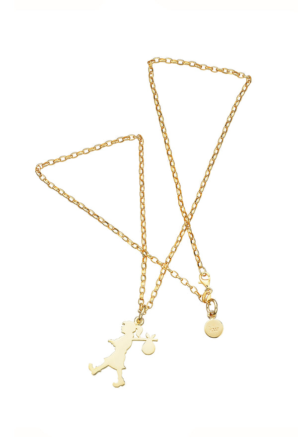 Karen Walker Large Runaway Girl Necklace Gold-Plated