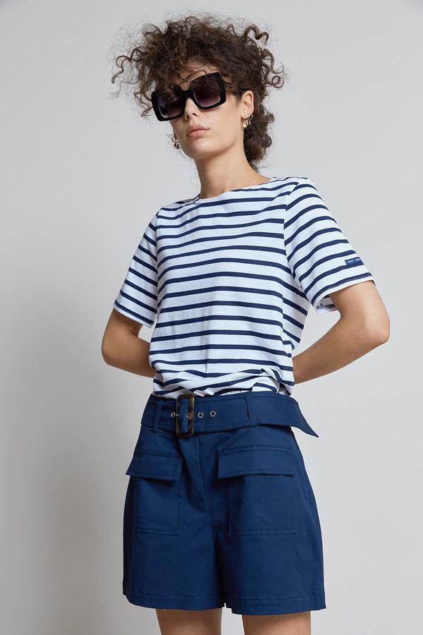 Karen Walker Levant Moderne Short Sleeve Striped Sailor Shirt