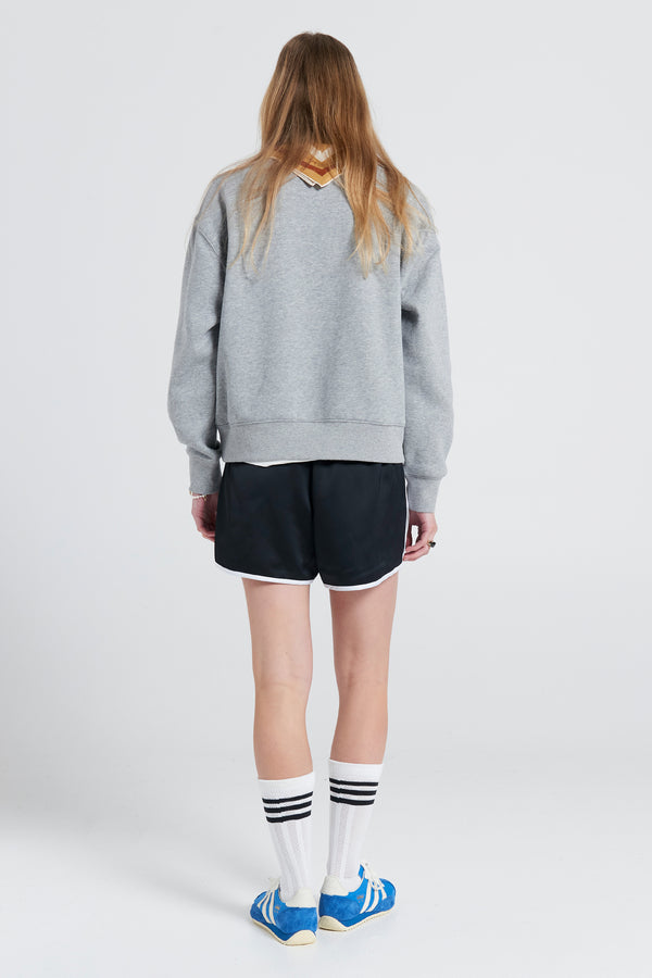 Karen Walker Life With Obstacles Crewneck Sweatshirt Grey Marle