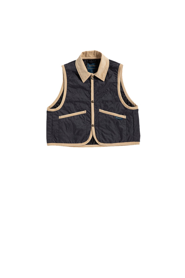 Karen Walker Lightweight Cropped Raydon Gilet Suffolk Navy