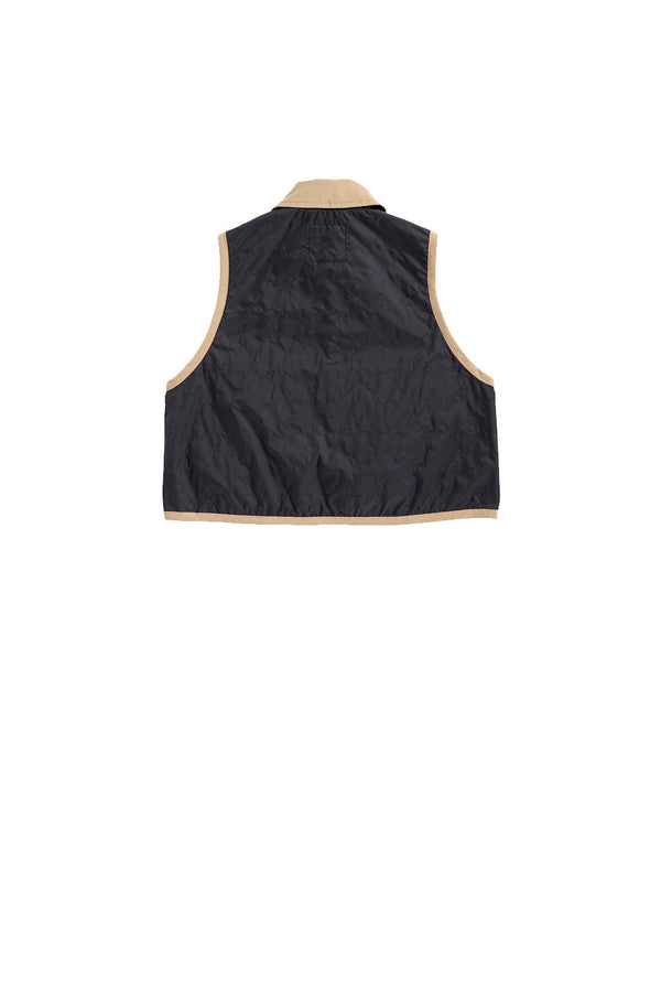 Karen Walker Lightweight Cropped Raydon Gilet Suffolk Navy
