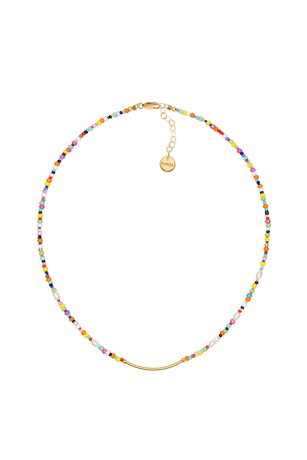 Karen Walker Love Bead Necklace With Gold-Filled Bar