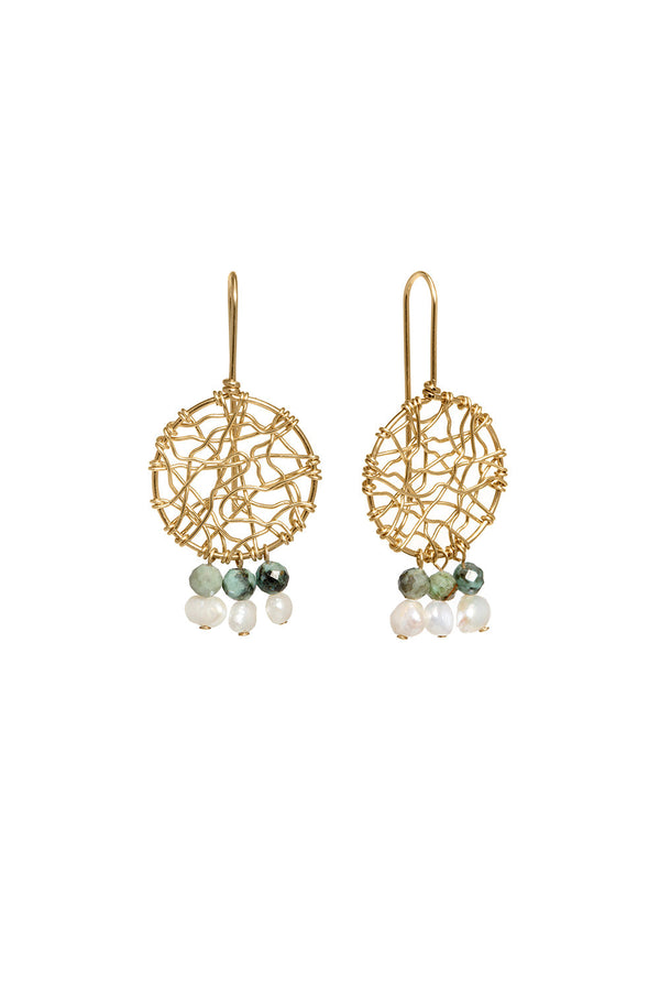 karen walker Midi Daydreamer Pearl and Turquoise Earring