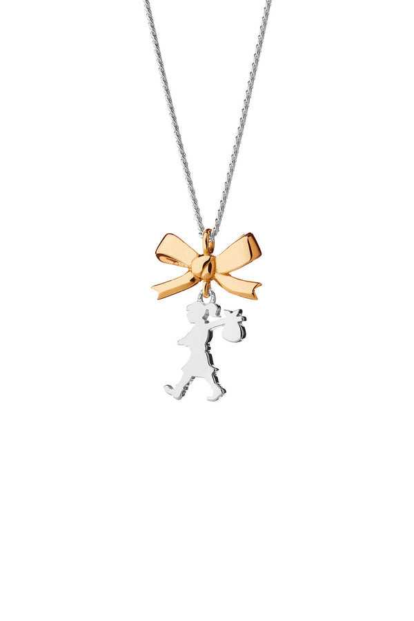 karen walker Mini Girl with a Bow Necklace Silver/Gold