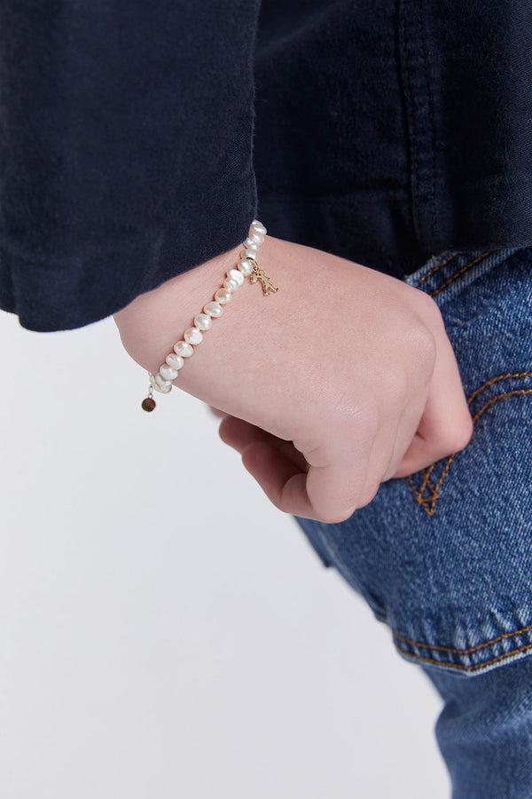 Karen Walker Mini Girl With Pearls Bracelet Gold-Plated