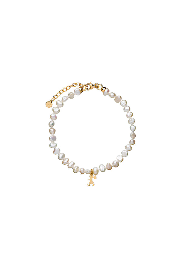 karen walker Mini Girl with Pearls Bracelet Gold-Plated
