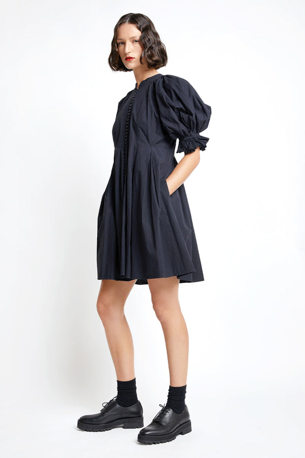 Karen Walker Mini Melody Organic Cotton Dress Black